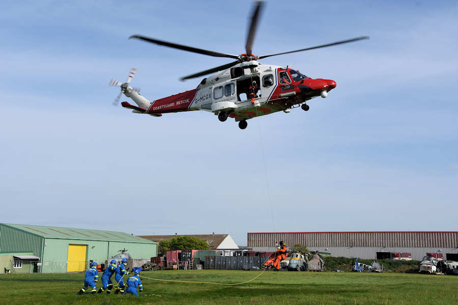 AW189 Coastguard helicopter training at The Helicopter Museum