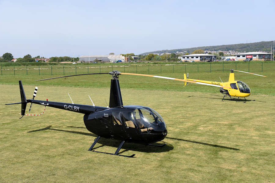 R44 and R22 helicopters at The Helicopter Museum