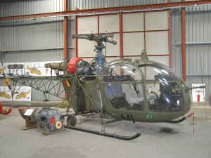 Alouette II SA 318C, A-41, alongside earlier Artouste turboshaft