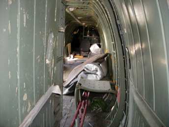 Walkway between cockpit and cabin of XG452