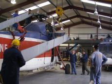 Another main rotor blade was lowered to the ground