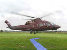 The Royal party leave The Museum in a Royal Flight Sikorsky S-76C, G-XXEA