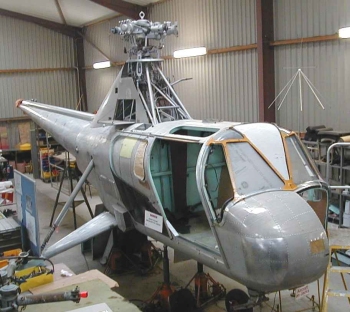 Widgeon G-AOZE being prepared for painting