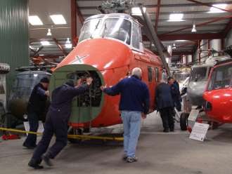 Restoration Volunteers push XD163 into its Display Position