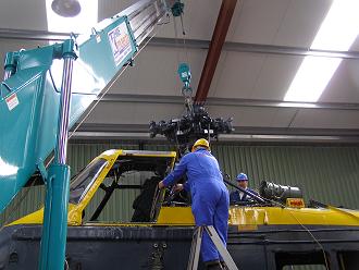 Rotorhead/Gearbox lowered onto Wessex Deck