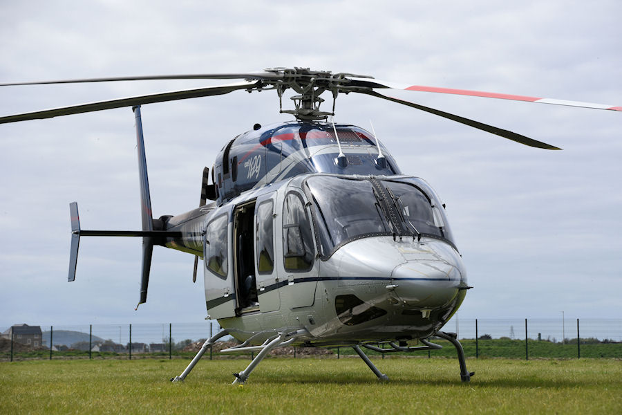 Bell 429  GlobalRanger helicopter M-YMCM visits The Helicopter Museum