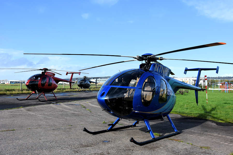 MD500 G-HWKW, G-HUEZ and N7NP Helicopters at The Helicopter Museum
