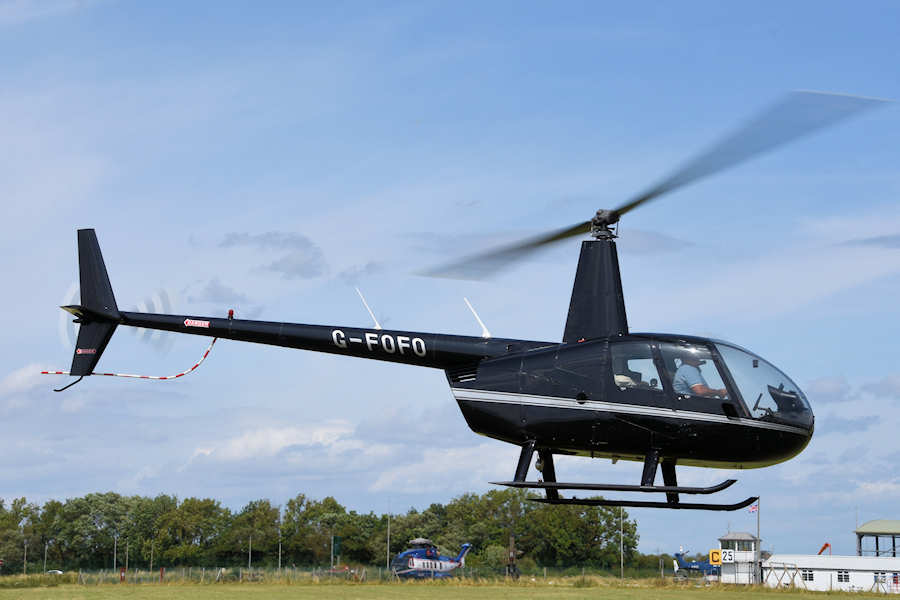 R44 Helicopters G-DENY, G-FOFO, G-NELS and G-WEAT at The Helicopter Museum