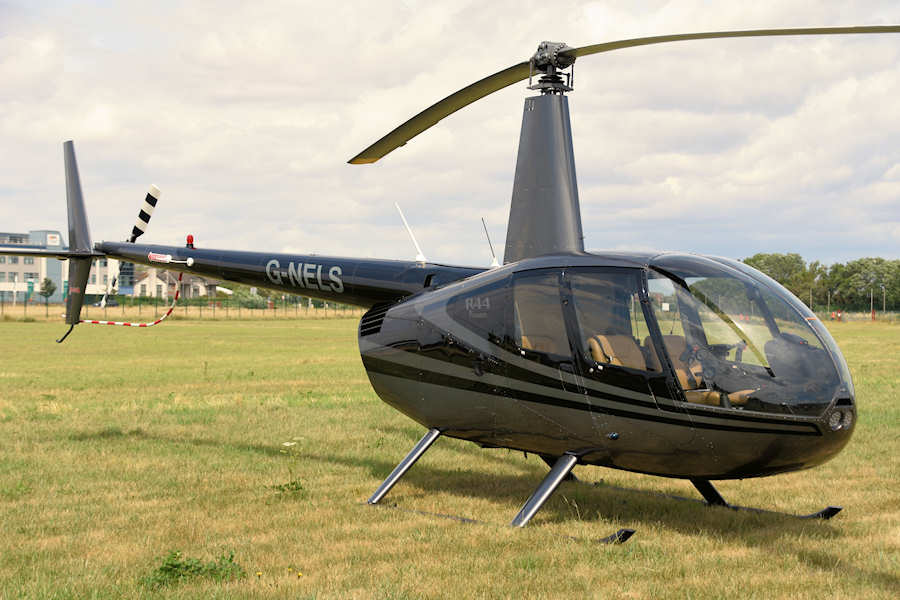 R44 Helicopters G-DENY, G-FOFO, G-NELS and G-WEAT at The Helicopter Museum