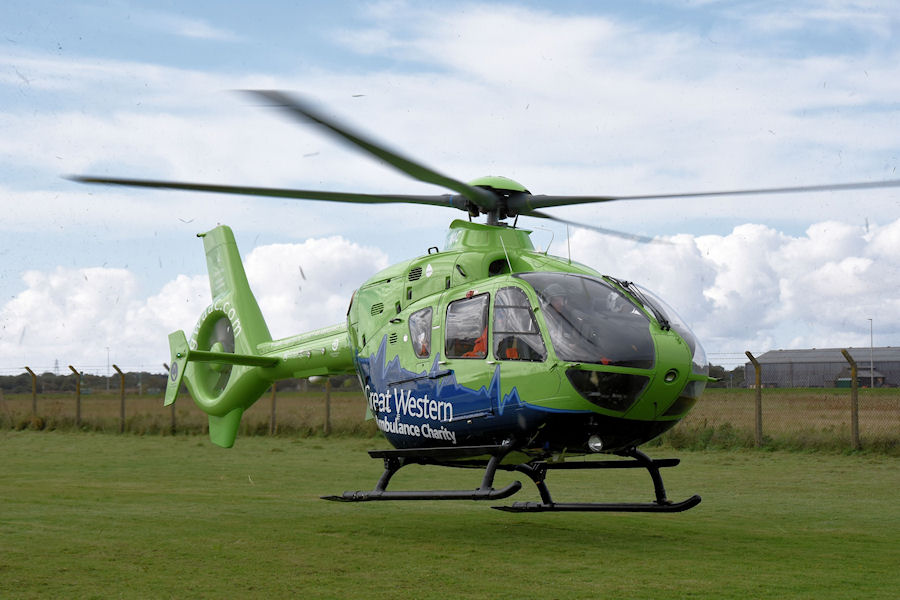 Air Ambulance EC135 elicopter at The Helicopter Museum