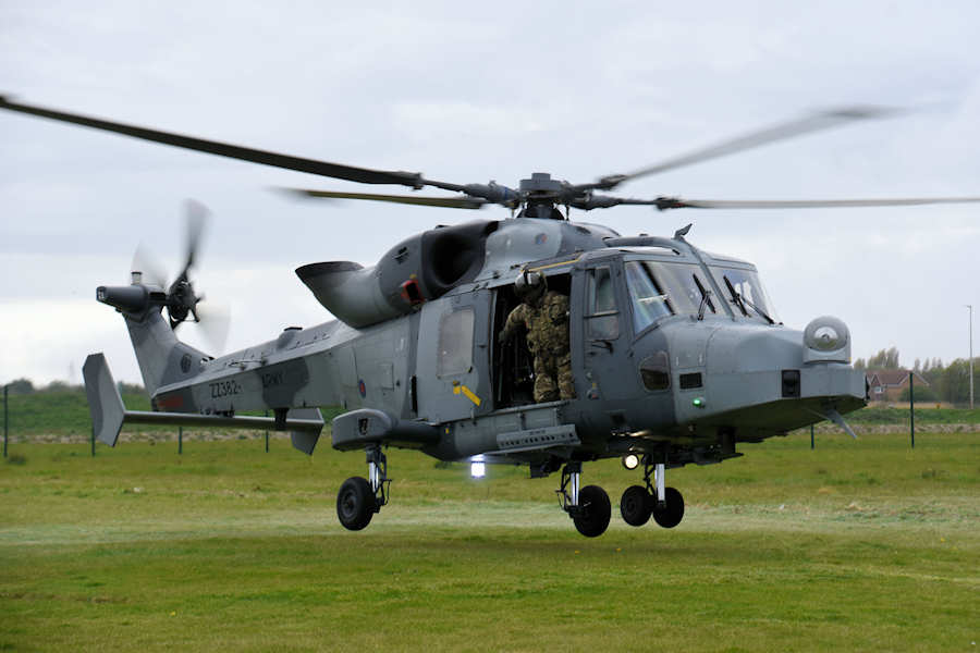 Wildcat helicopter ZZ382 visits The Helicopter Museum